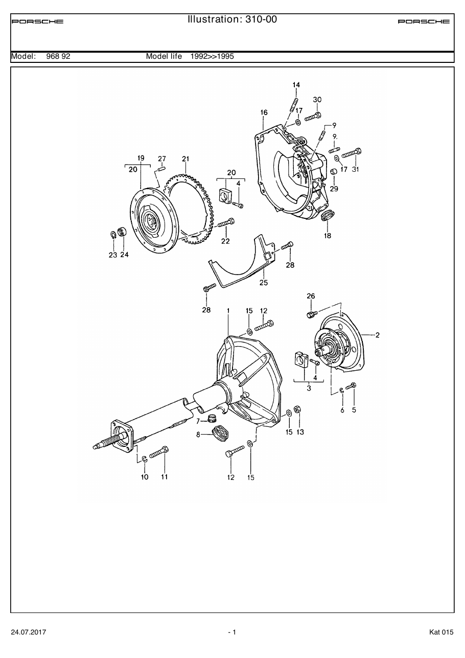Exploded parts diagram — Tiptronic