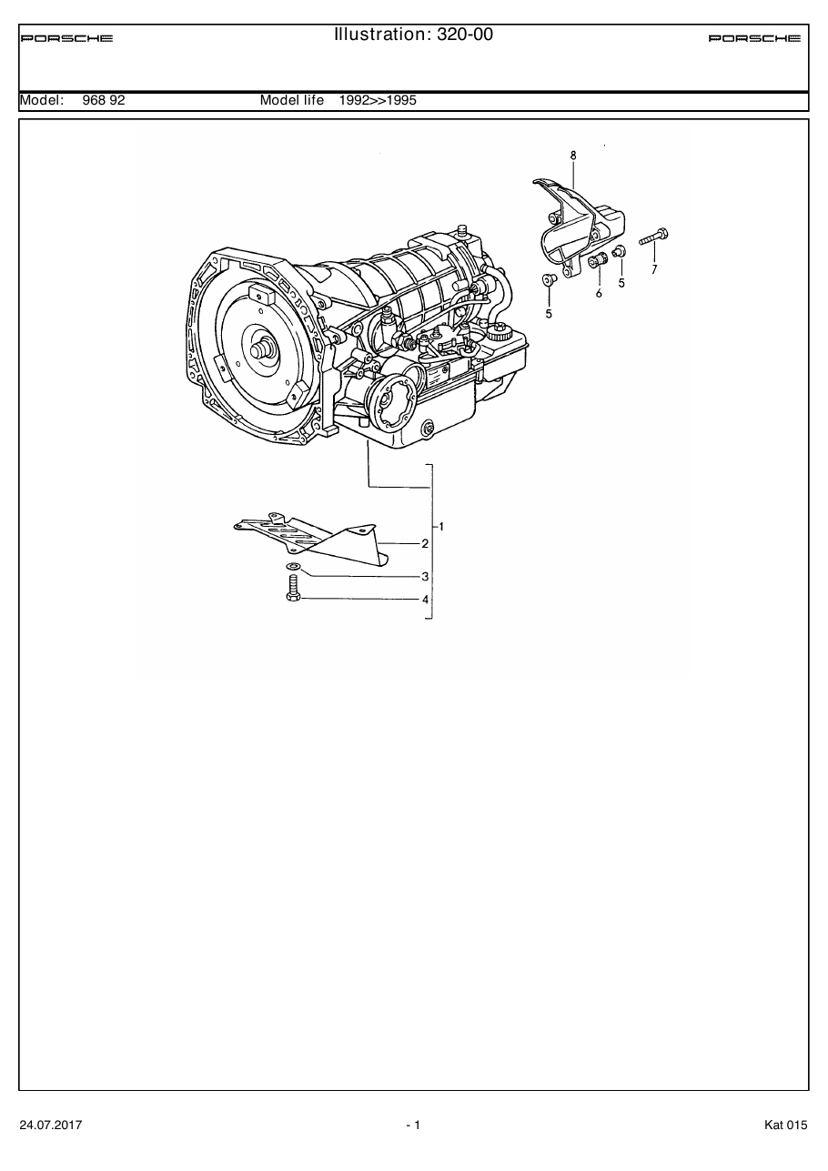 Exploded parts diagram — Tiptronic
