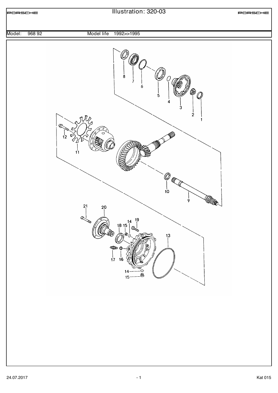 Exploded parts diagram — Tiptronic