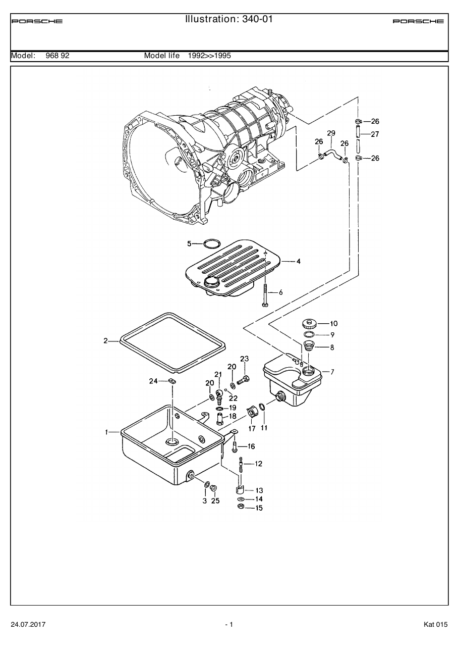 Exploded parts diagram — Tiptronic