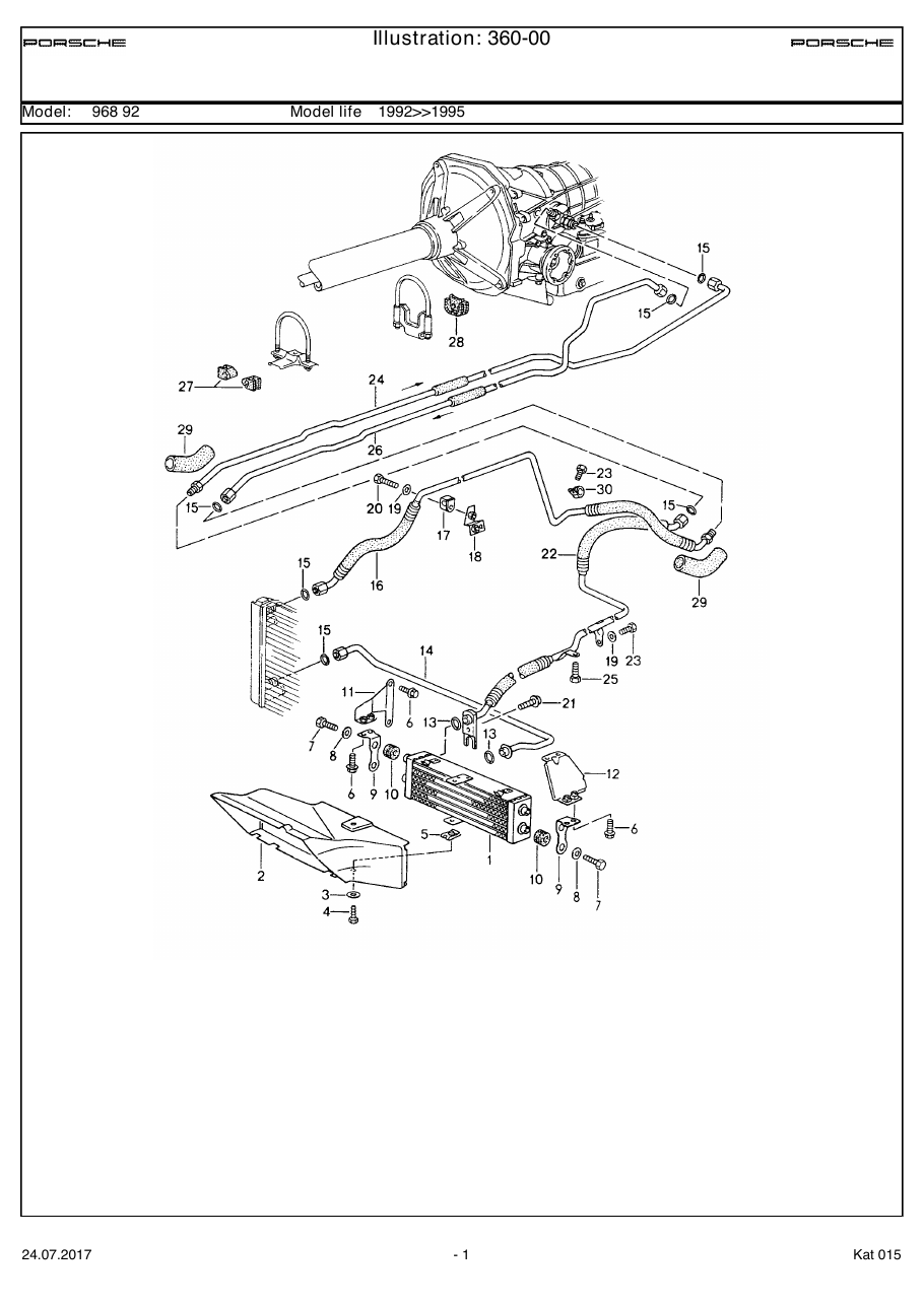 Exploded parts diagram — Tiptronic