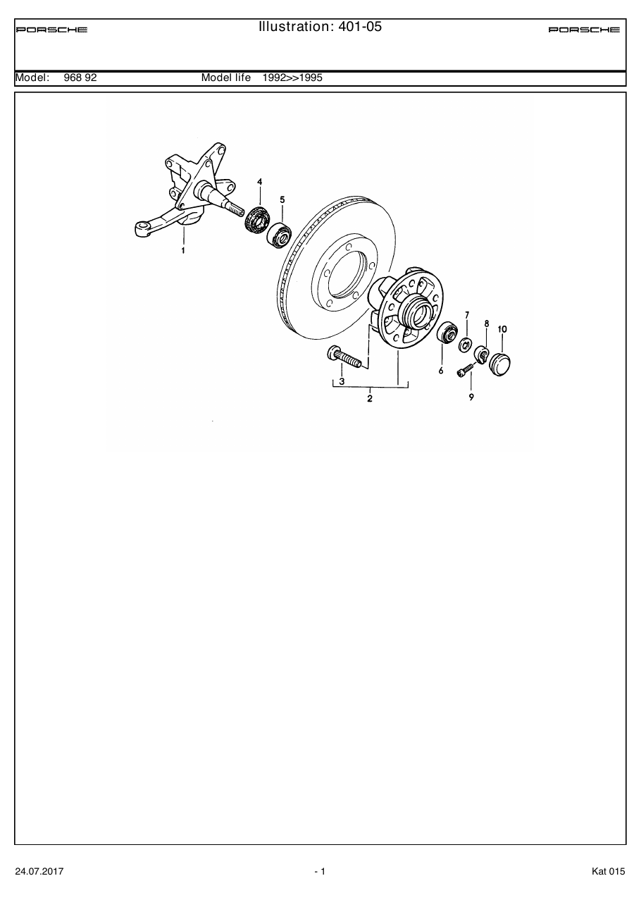 Exploded parts diagram — Steering knuckle