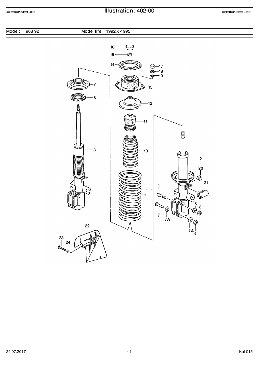 Exploded parts diagram — Shock absorber