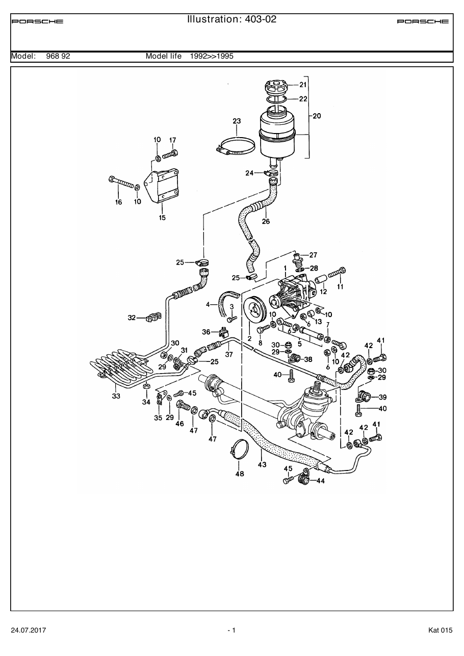 Exploded parts diagram — Power steering
