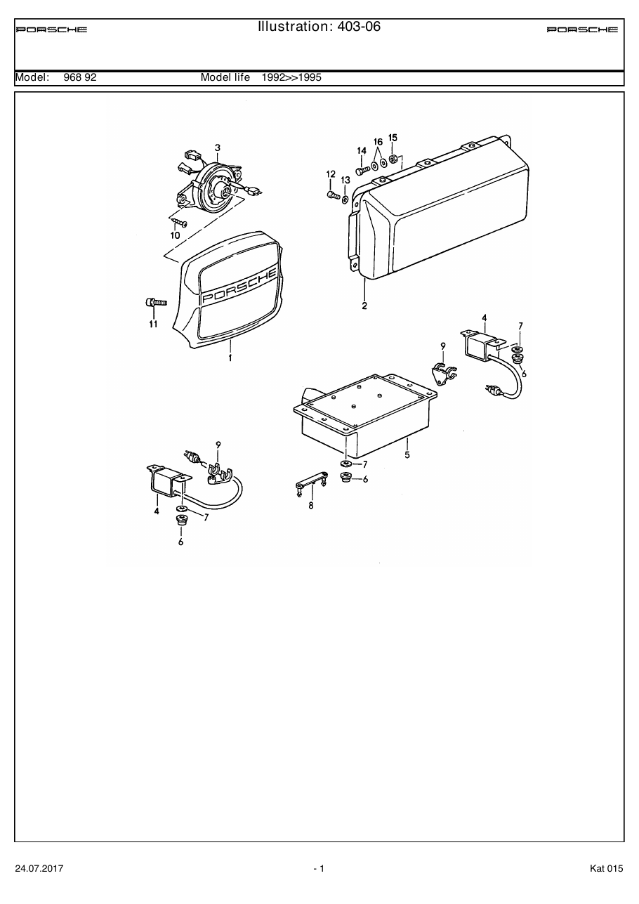 Exploded parts diagram — Airbag