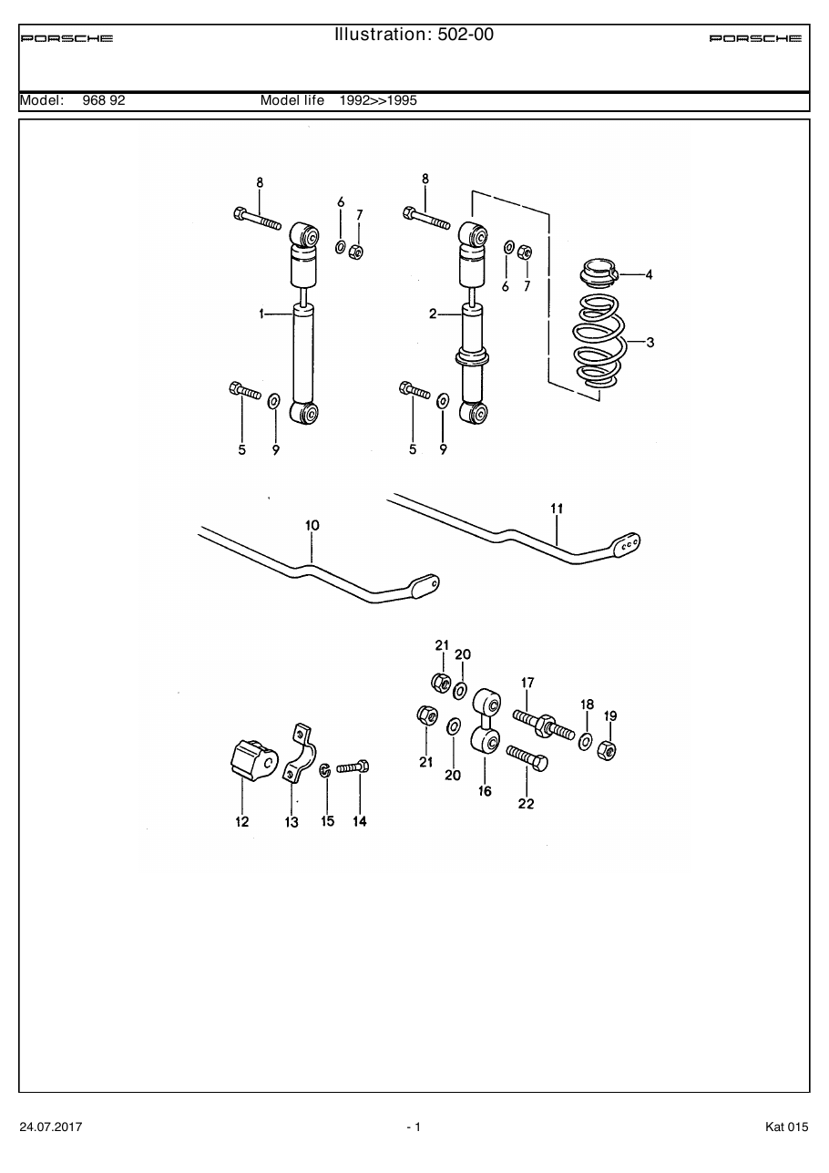 Exploded parts diagram — Vibration damper