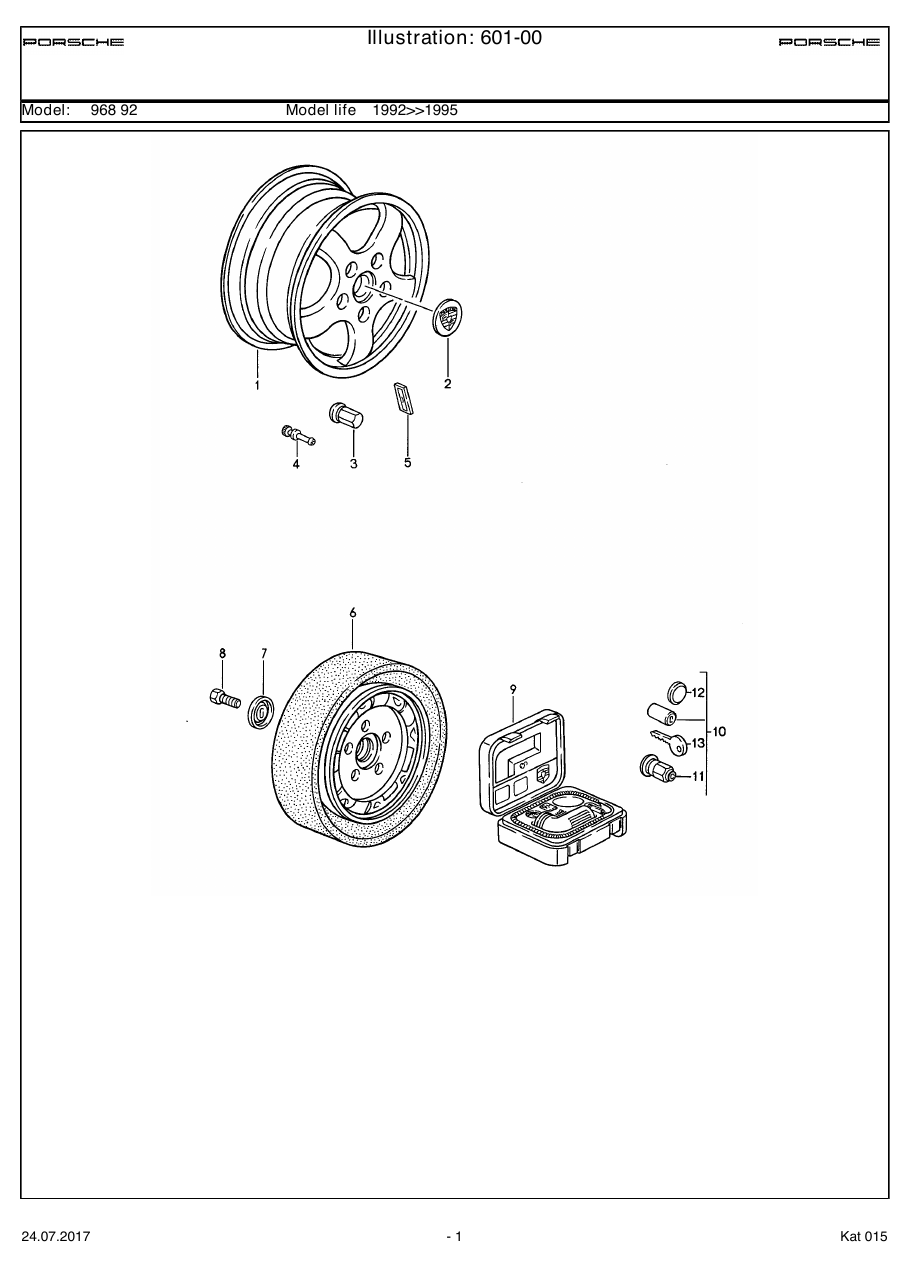 Exploded parts diagram — Disc wheel