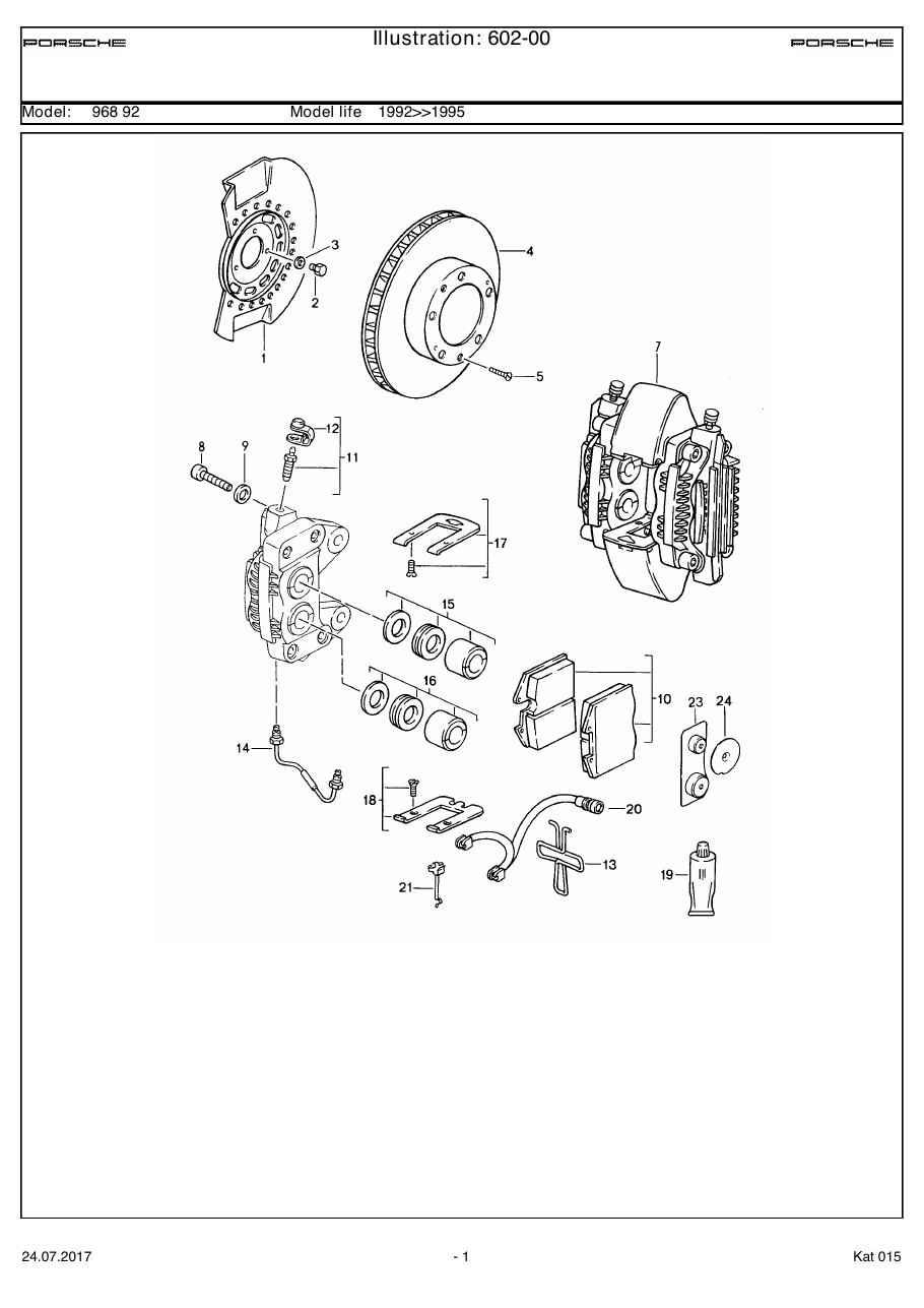 Exploded parts diagram — Disc brake