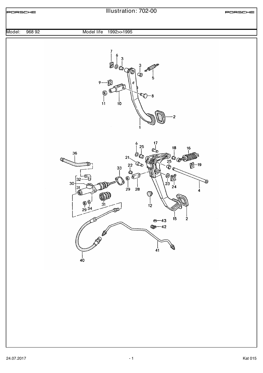 Exploded parts diagram — Brake