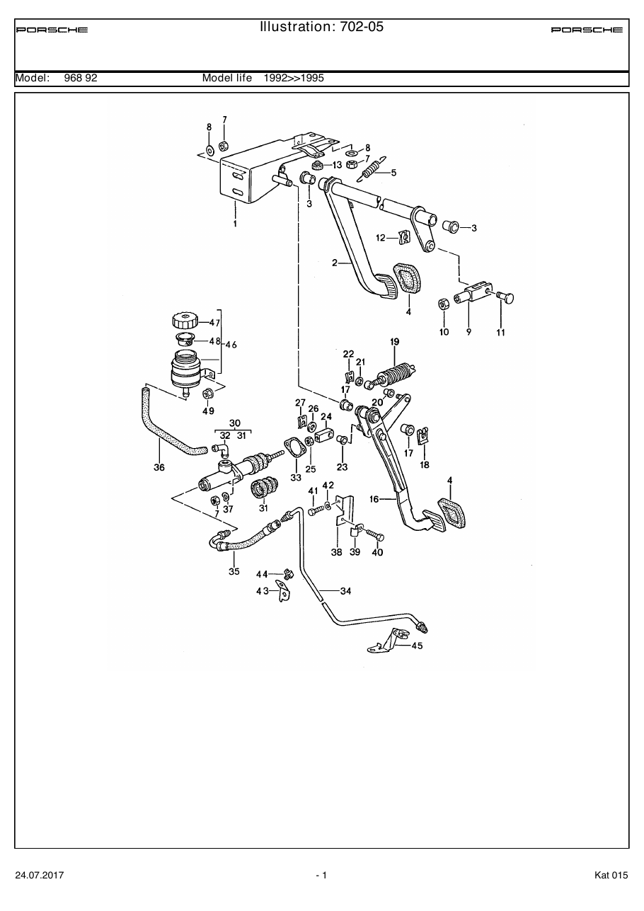 Exploded parts diagram — Brake