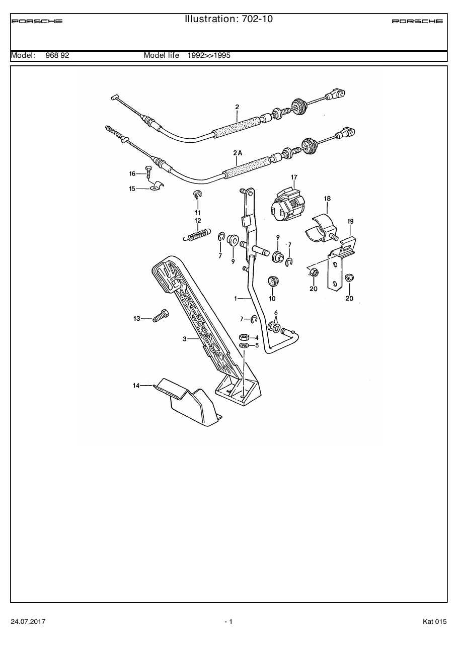 Exploded parts diagram — Accelerator control