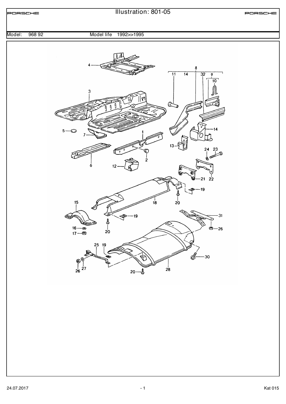 Exploded parts diagram — Side member