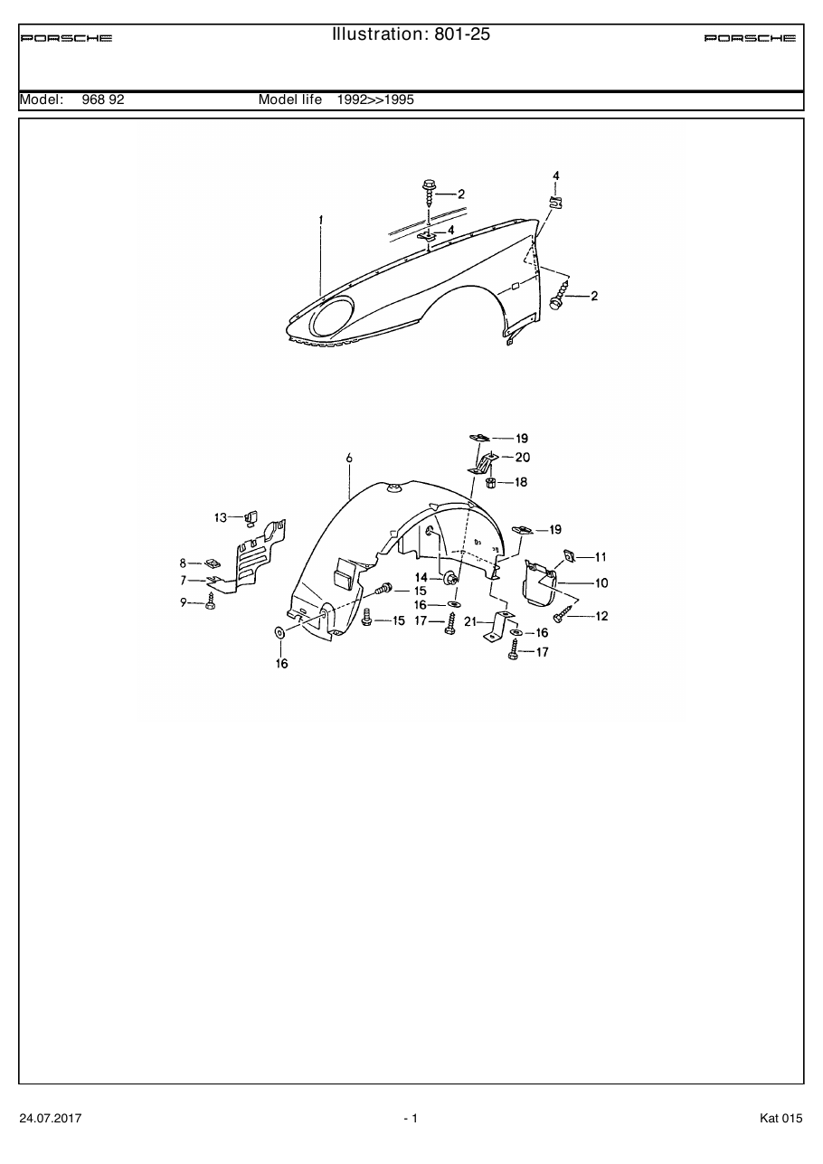 Exploded parts diagram — Wing