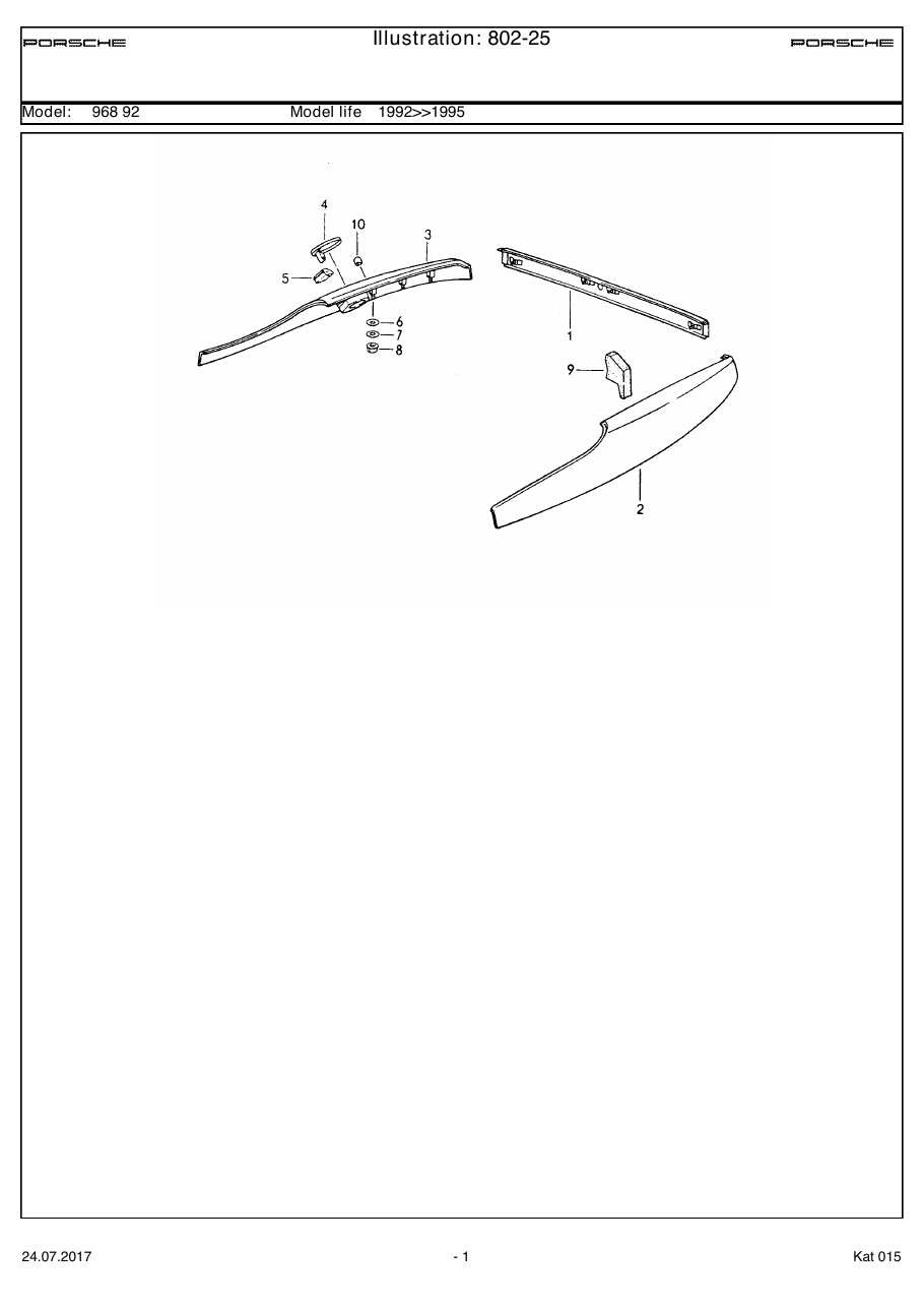 Exploded parts diagram — Linings