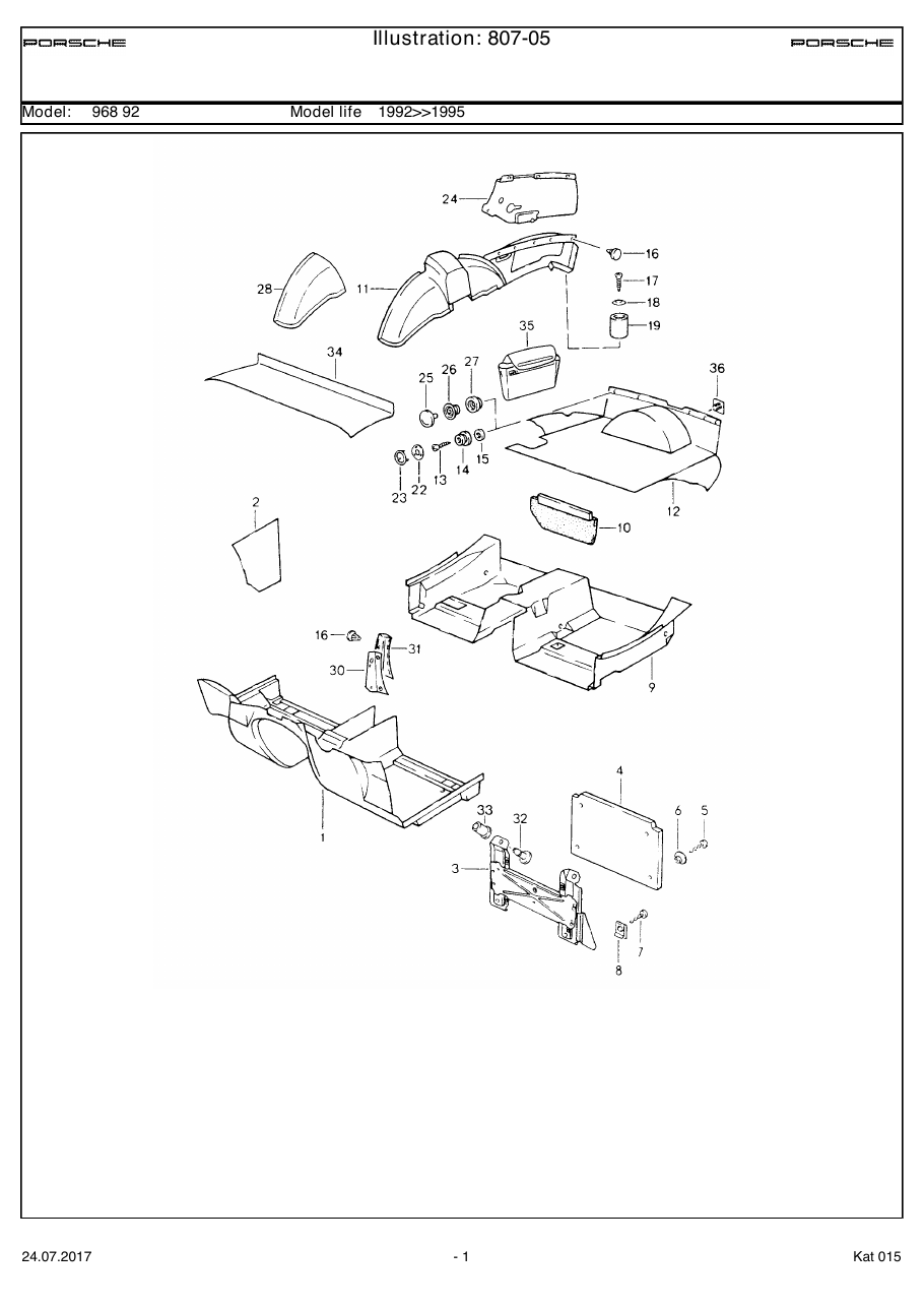 Exploded parts diagram — Linings