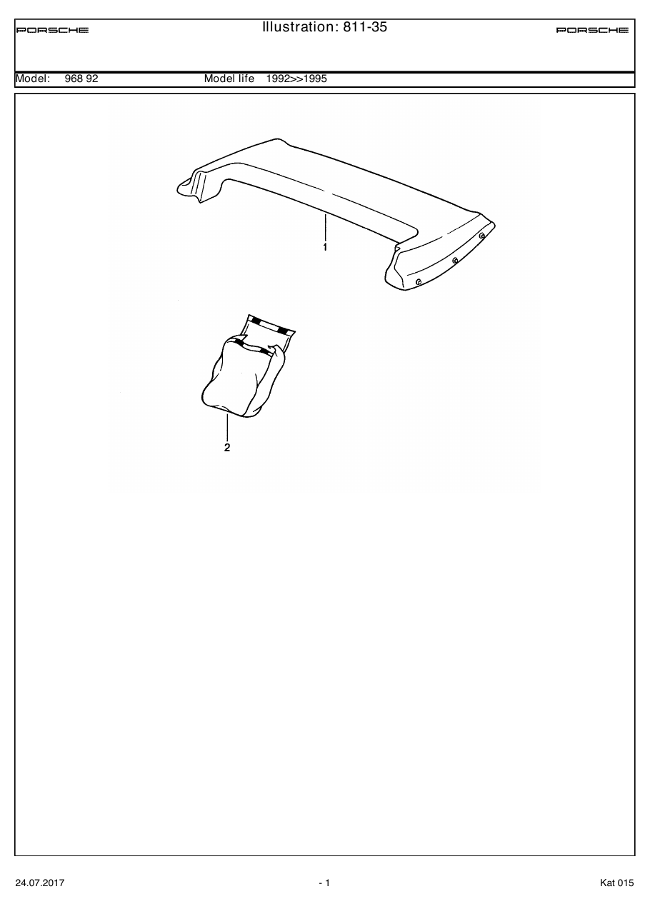 Exploded parts diagram — Convertible top cover
