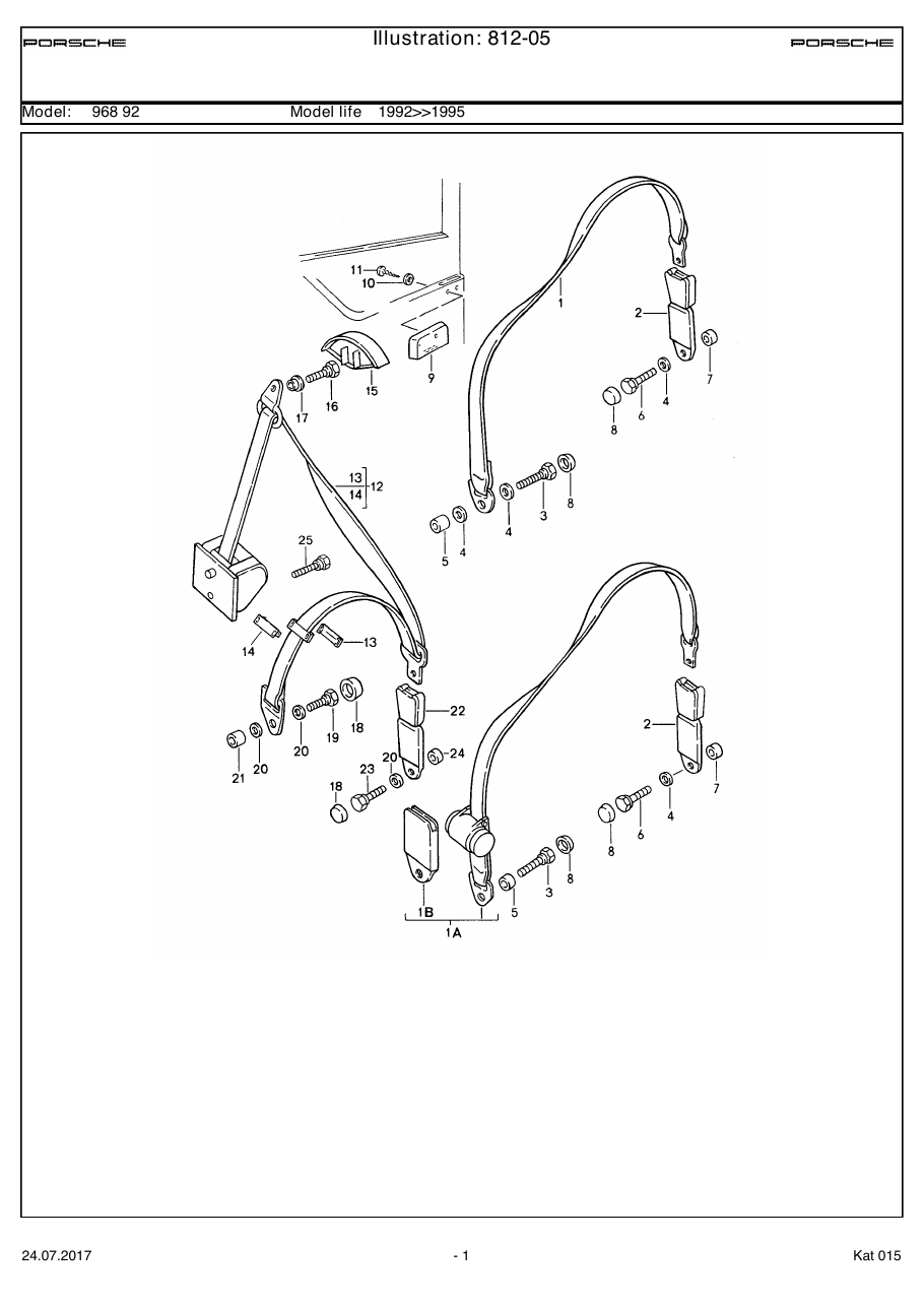 Exploded parts diagram — Seat belt