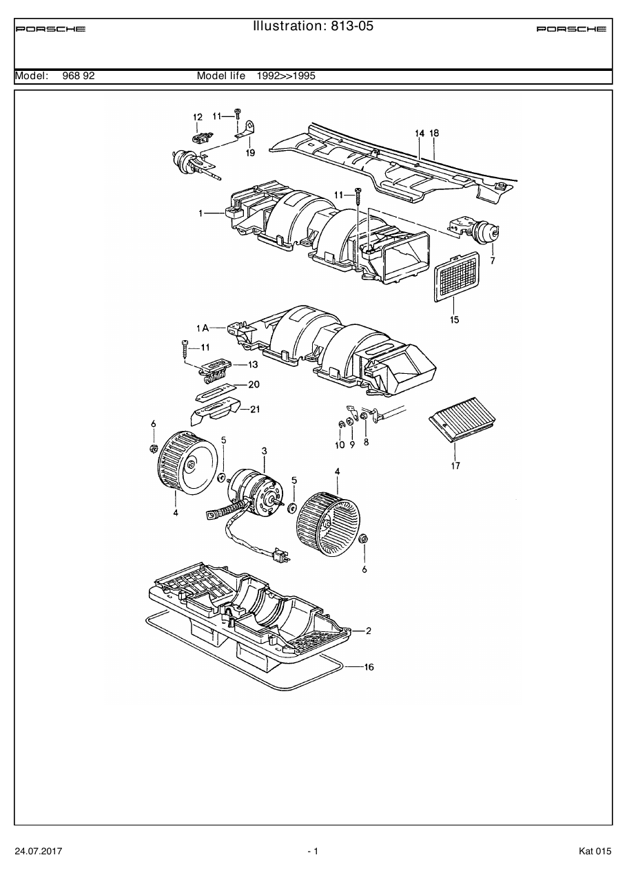 Exploded parts diagram — Blower