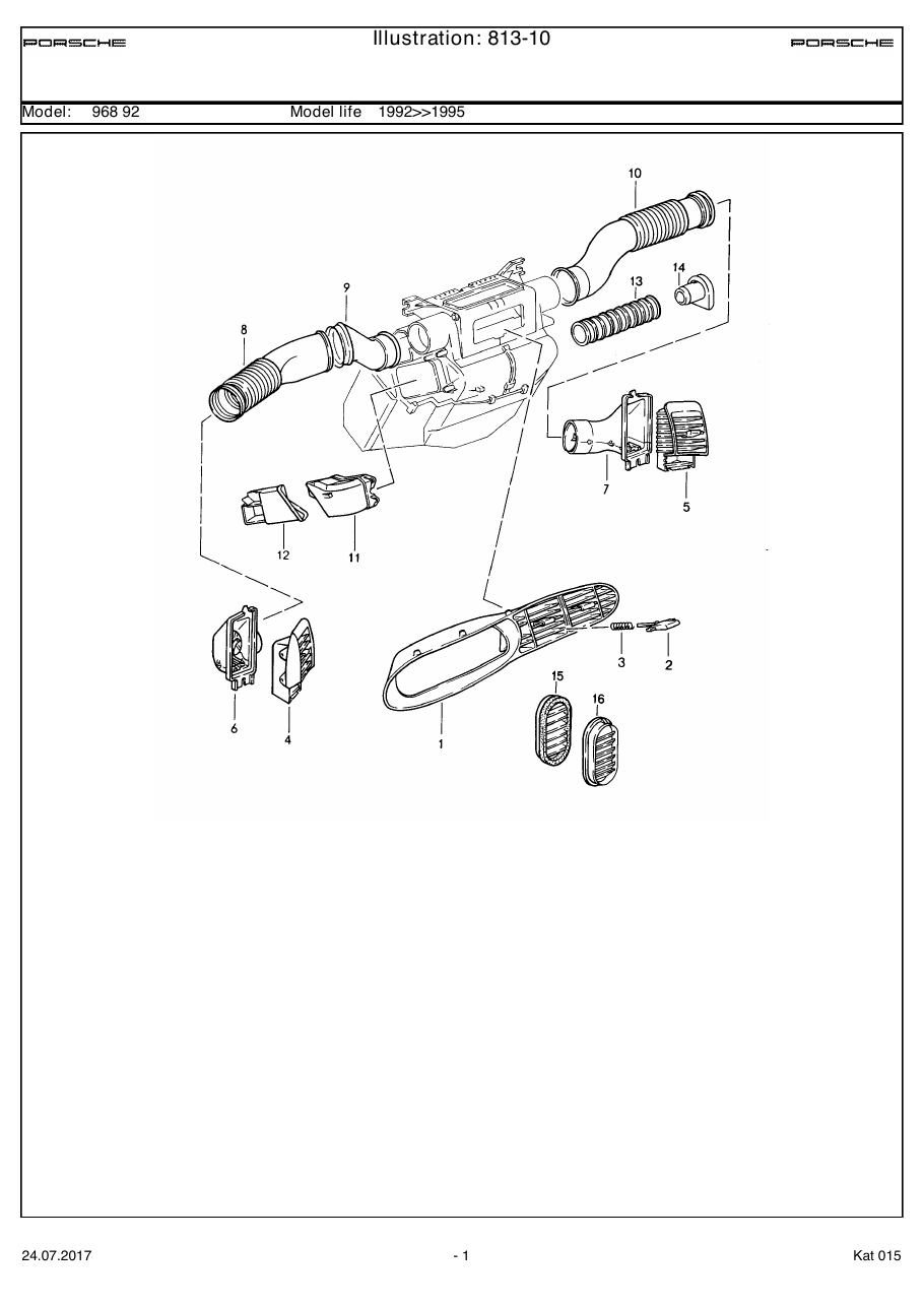 Exploded parts diagram — Air guide
