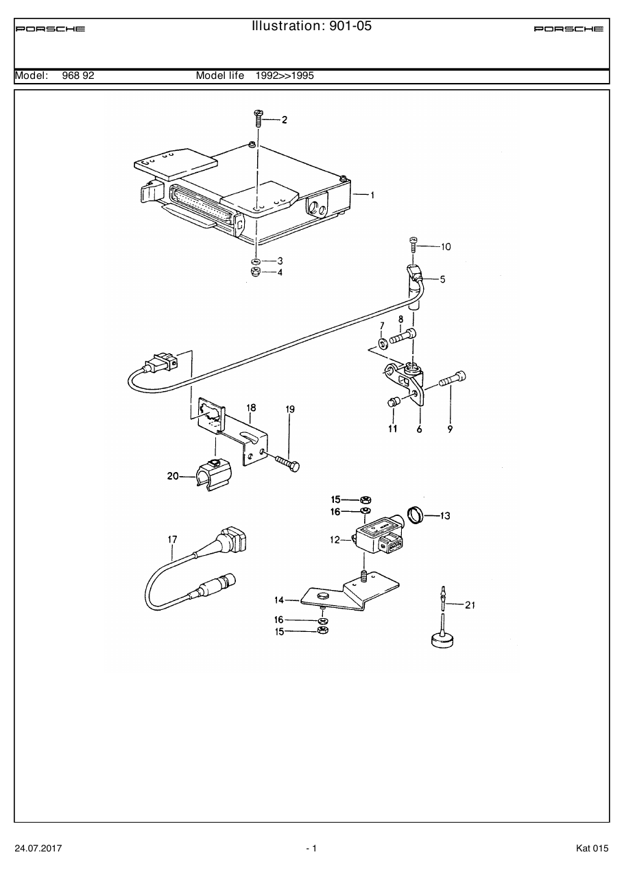 Exploded parts diagram — Engine electrics 2