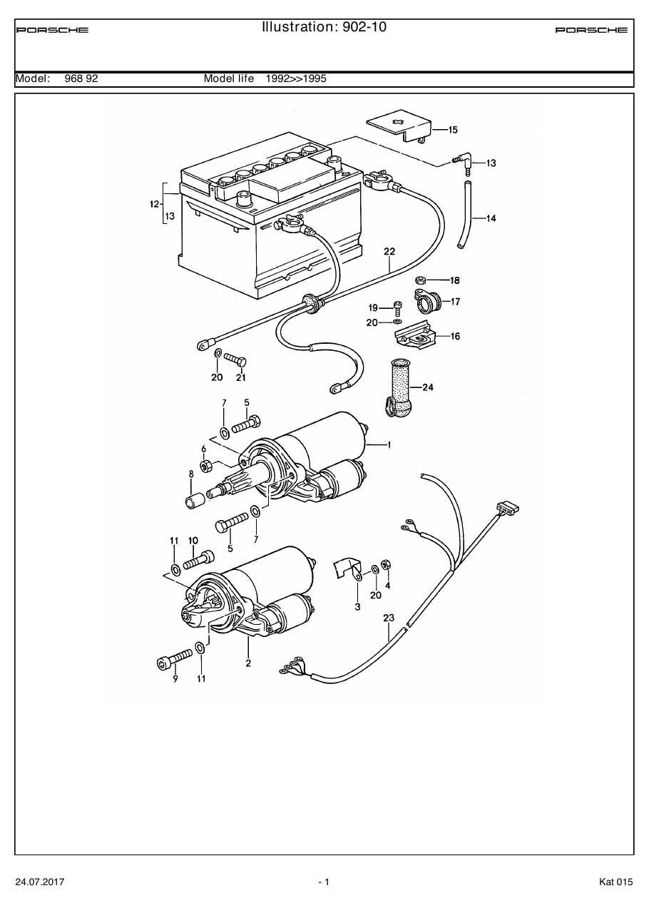 Exploded parts diagram — Starter