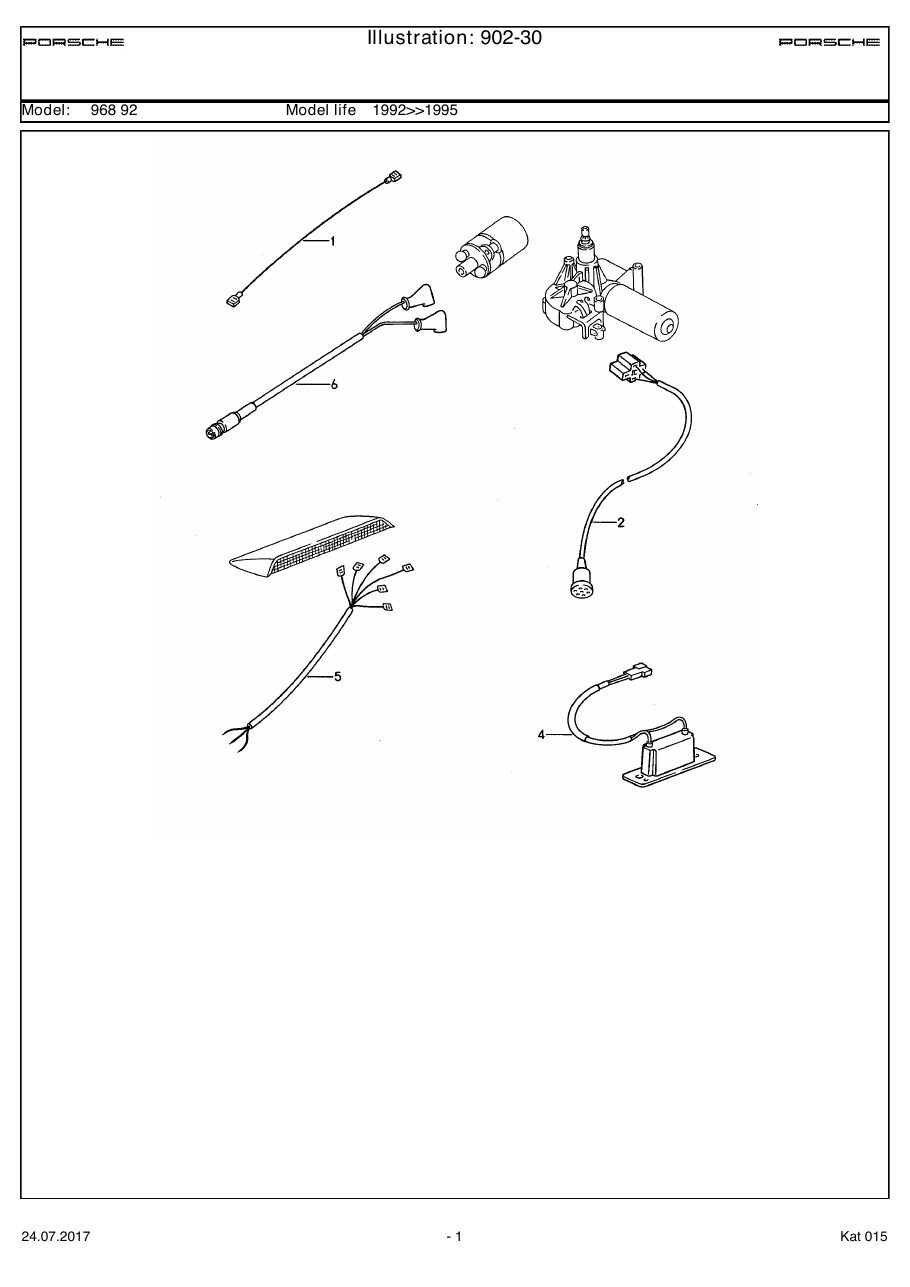 Exploded parts diagram — Wiring harnesses