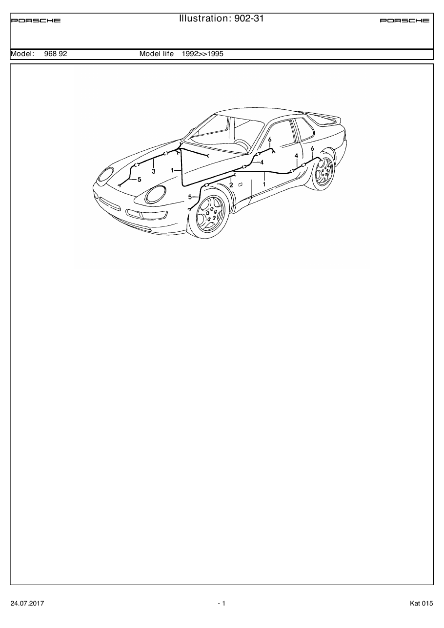 Exploded parts diagram — Wiring harnesses