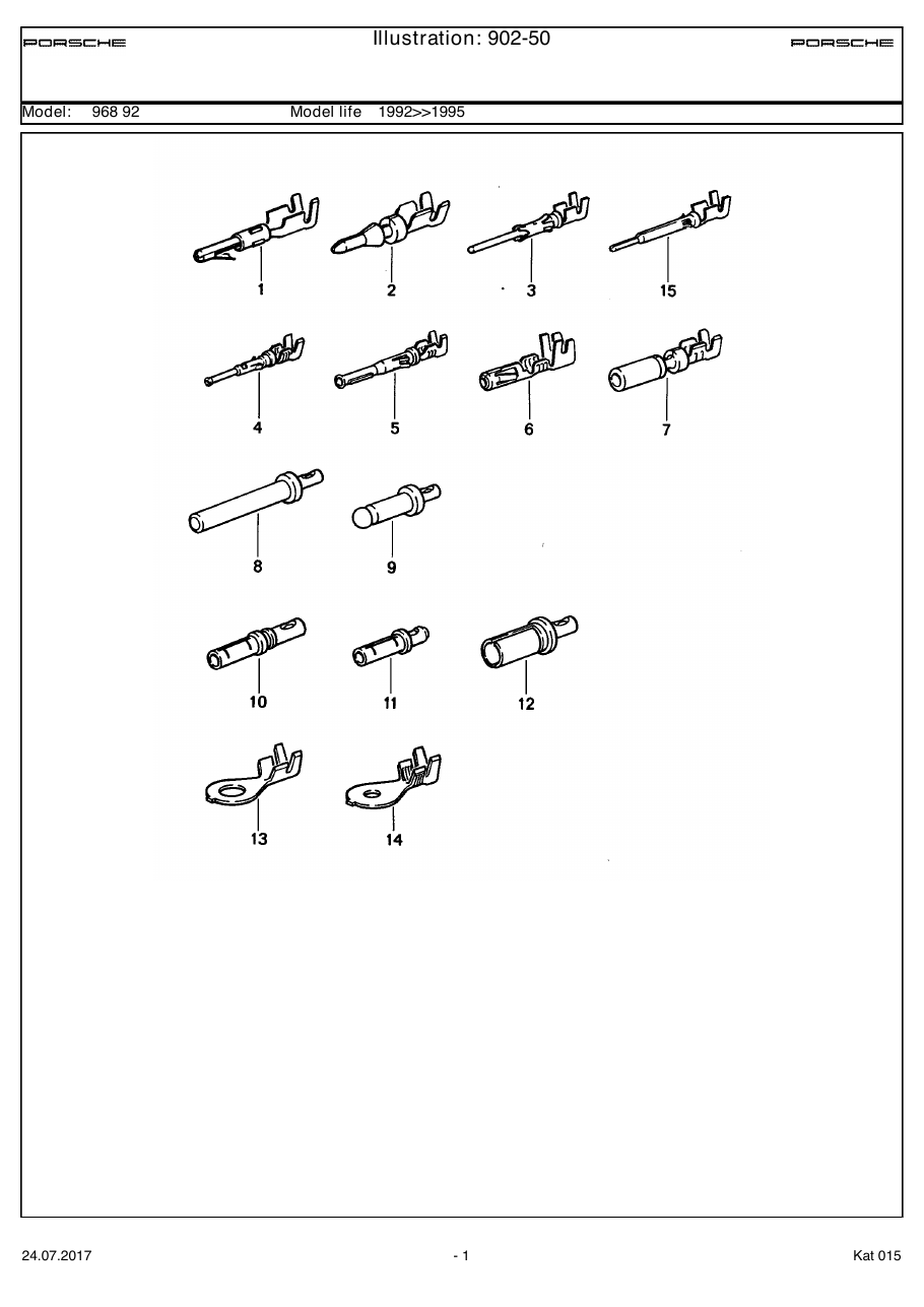 Exploded parts diagram — Round connector
