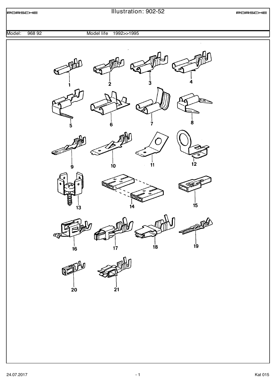 Exploded parts diagram — Flat plug