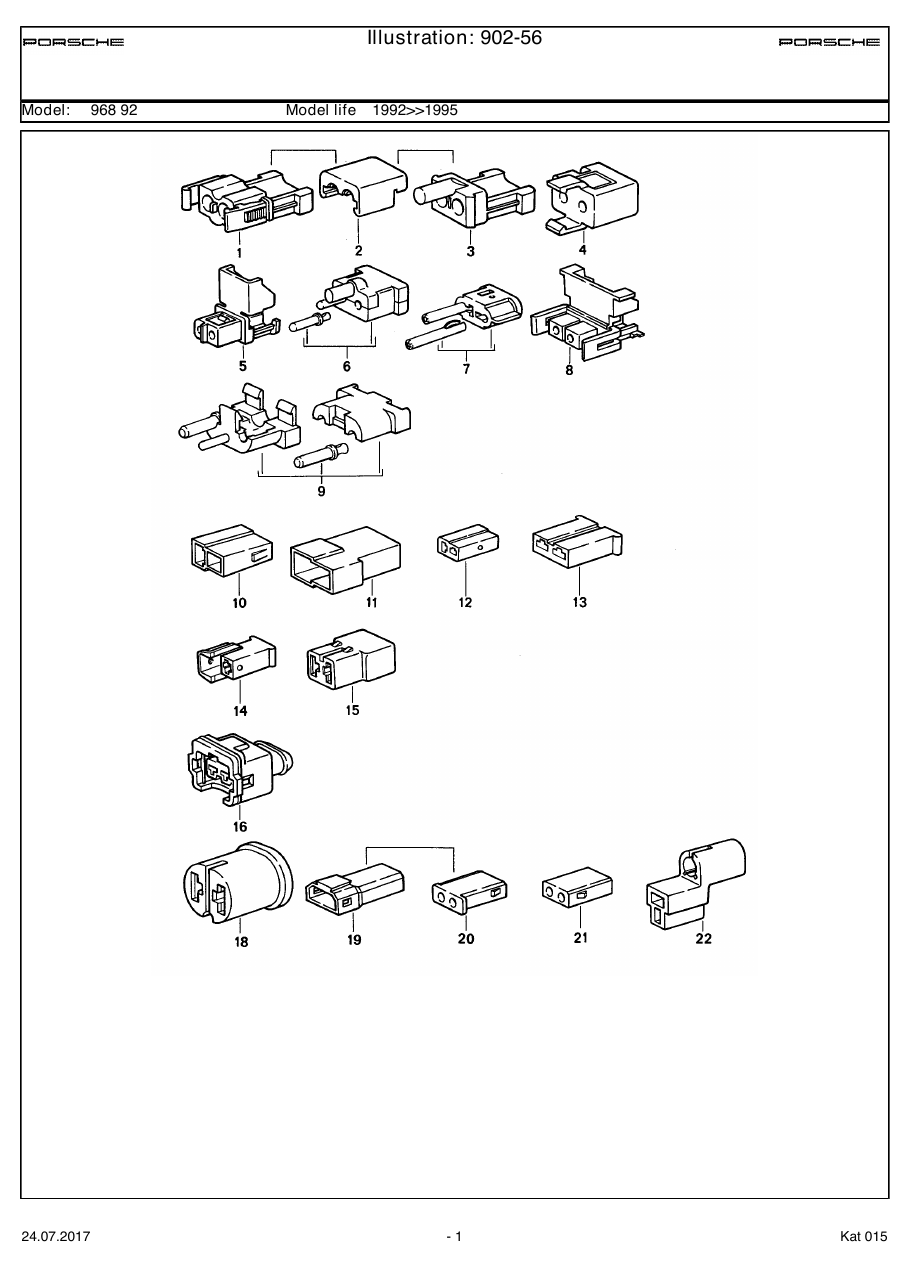 Exploded parts diagram — Connector housing