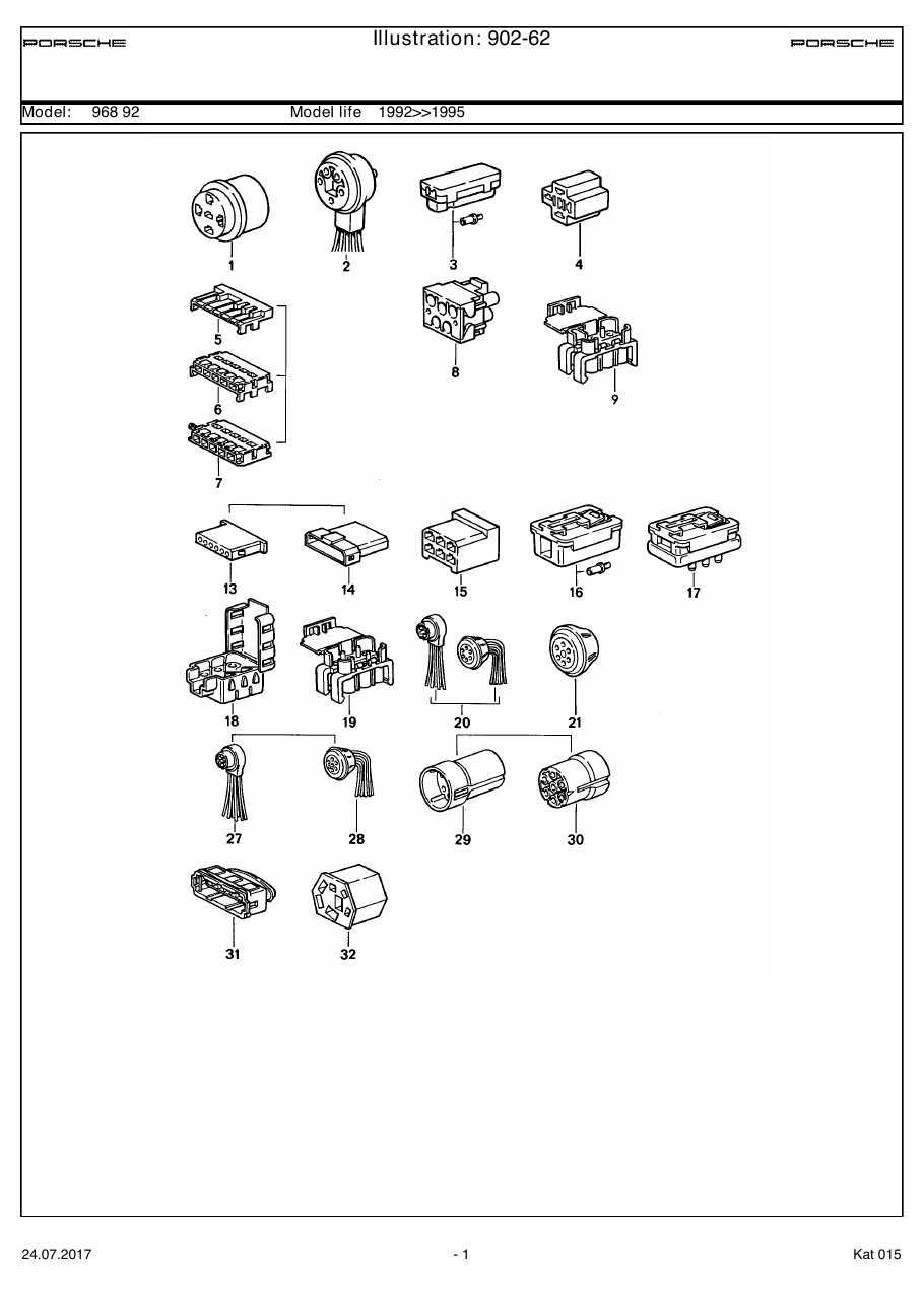 Exploded parts diagram — Connector housing