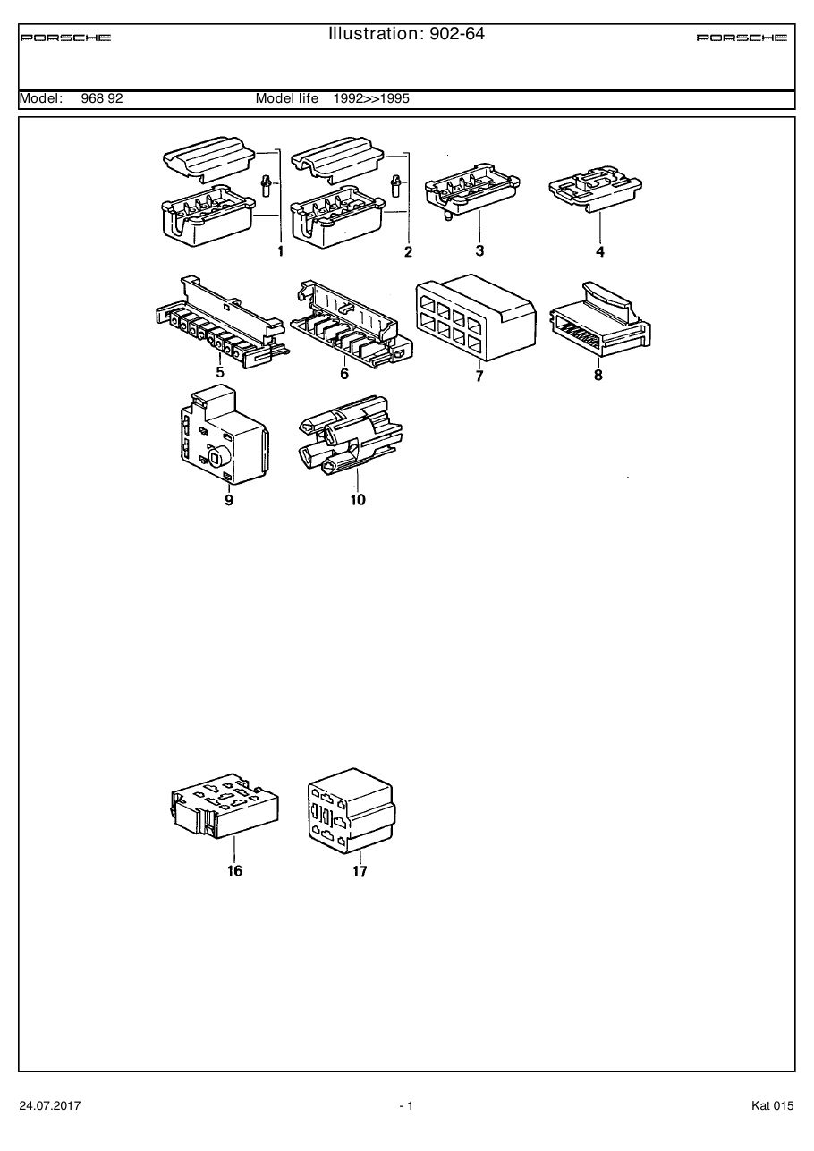 Exploded parts diagram — Connector housing