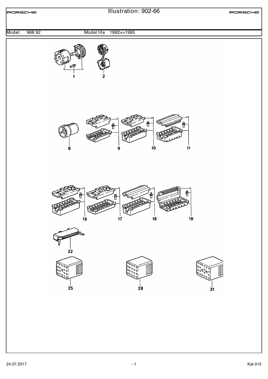 Exploded parts diagram — Connector housing