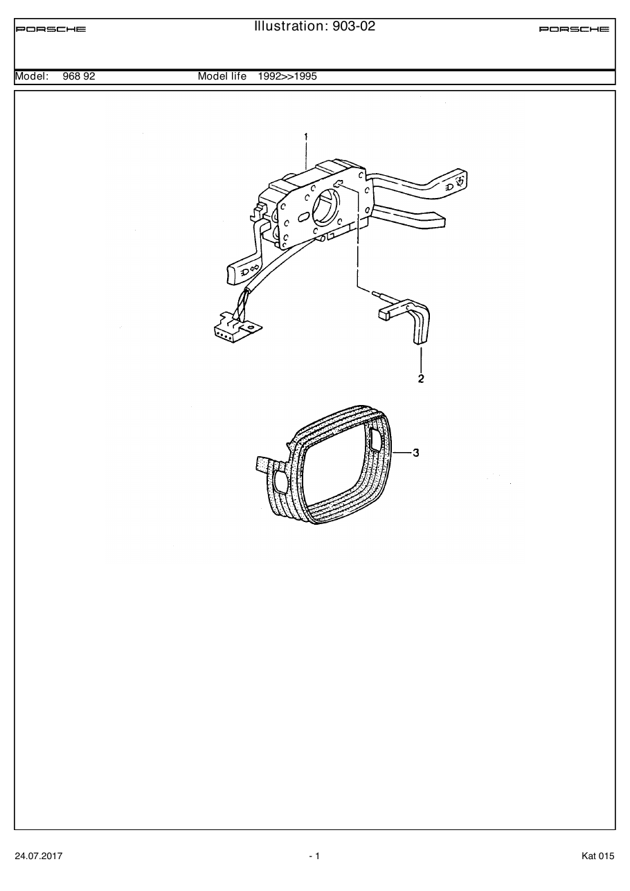 Exploded parts diagram — Steering column switch