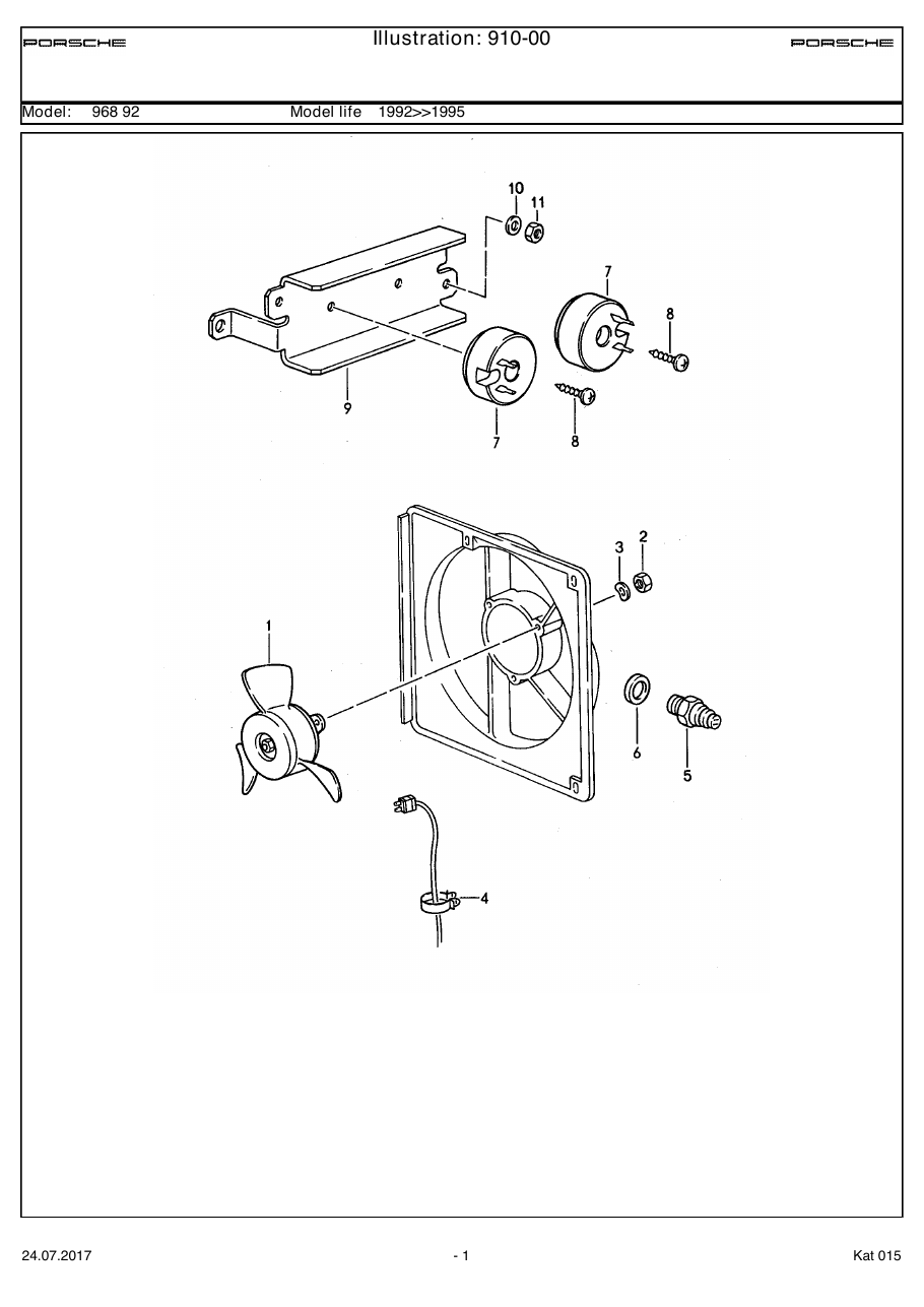 Exploded parts diagram — Electric fan