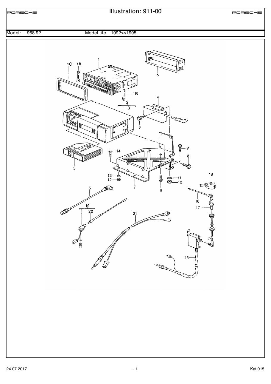 Exploded parts diagram — Radio