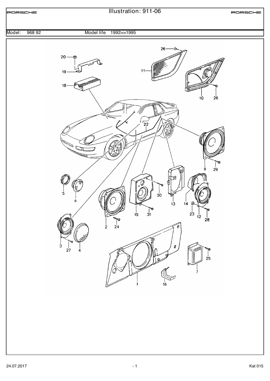 Exploded parts diagram — Loudspeaker